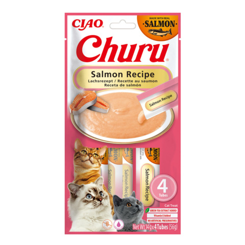 INABA CHURU Salmon - kremowe przysmaki dla kotów łosoś 4x14g