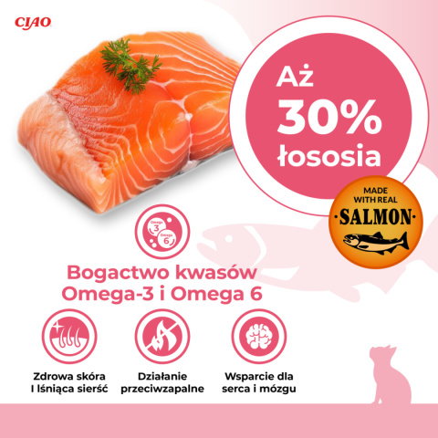 INABA CHURU Salmon - kremowe przysmaki dla kotów łosoś 4x14g