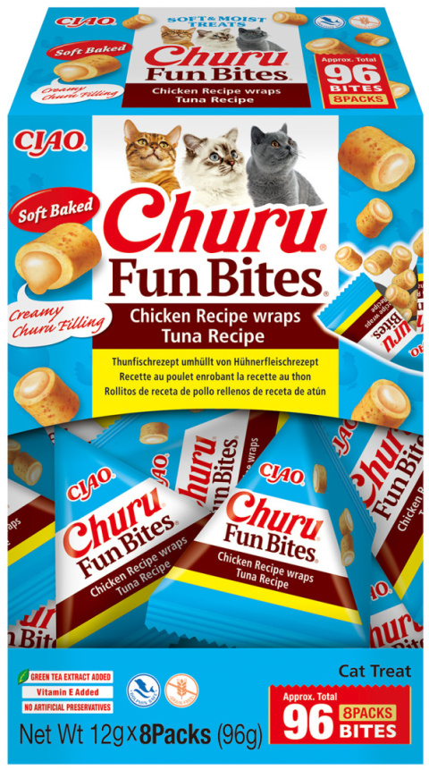 INABA Cat Fun Bites CHICKEN & TUNA 8x12g - przysmaki dla kota 96g
