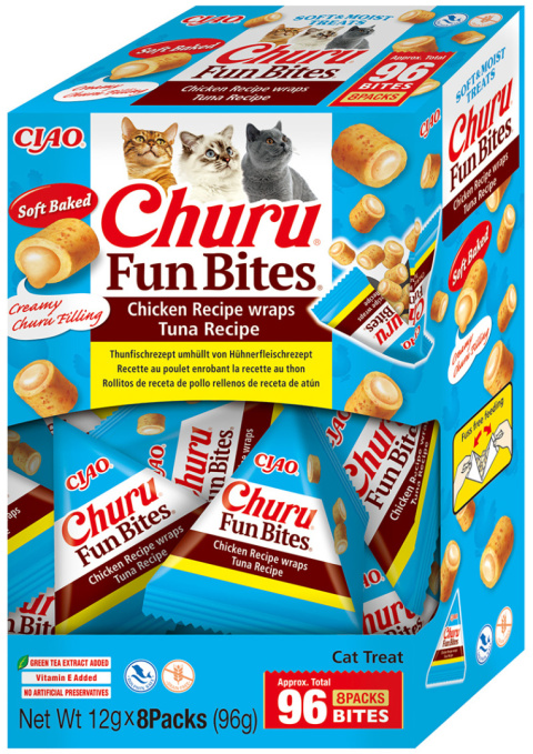 INABA Cat Fun Bites CHICKEN & TUNA 8x12g - przysmaki dla kota 96g