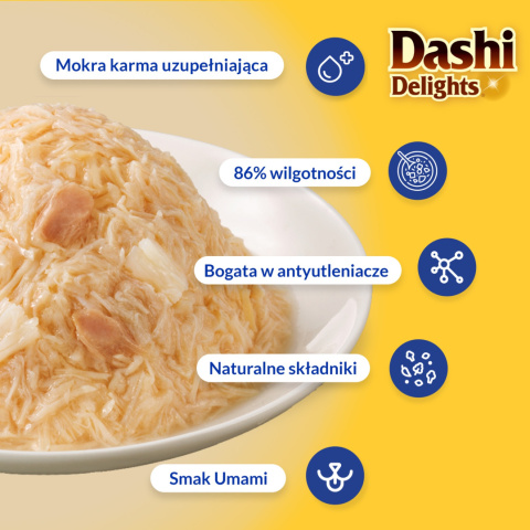 Inaba Dashi Delights Delicate Flakes Chicken Salmon - karma uzupełniająca dla kota w galaretce 40g