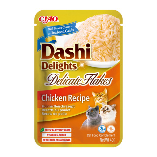 Inaba Dashi Delights Delicate Flakes Chicken - karma uzupełniająca dla kota w galaretce 40g