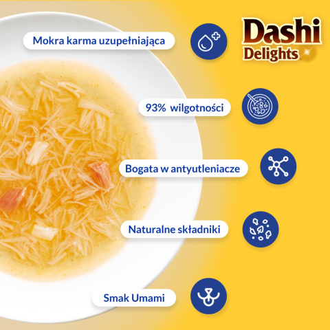 Inaba Dashi Delights Silky Broth Chicken Cheese - karma uzupełniająca dla kota w bulionie 40g Inaba Dashi Delights Silky Broth Chicken Cheese - karma uzupełniająca dla kota w bulionie 40g