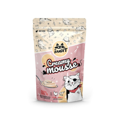 Mr. Bandit Creamy Mousse - kremowy przysmak dla kota kurczak i krewetki 60g