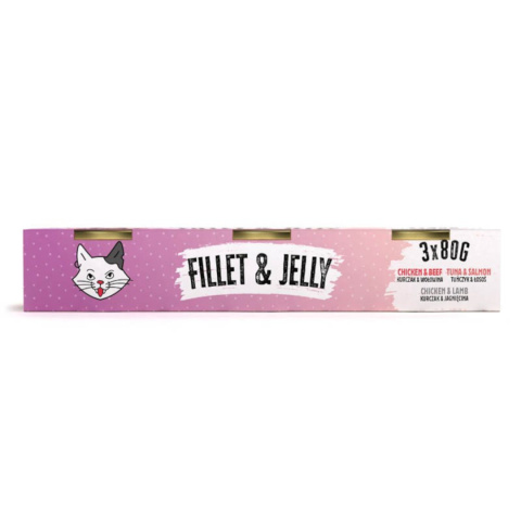 Mr. Bandit Fillet & Jelly Mix Zestaw galaretek i filecików dla kota 3x80g