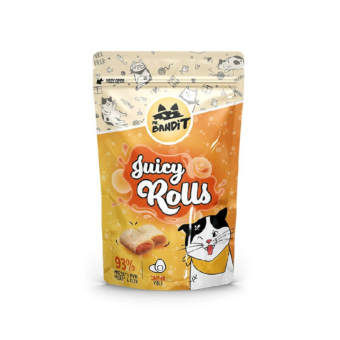 Mr. Bandit Juicy Rolls - przysmak dla kota kurczak i żółtko 60g