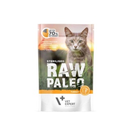 RAW PALEO STERILISED TURKEY - mokra karma dla kota z indykiem 100g