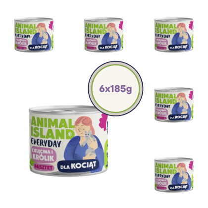 Zestaw Animal Island Everyday dla kociąt cielęcina i królik - pasztet 6x185g