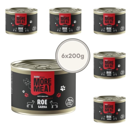 Zestaw BUBAlicious More Meat Pure Roe - karma dla kota mono sarna 6x185g