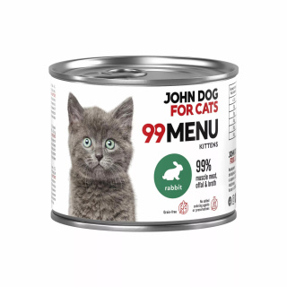 99 MENU John Dog for Cats Kitten kurczak i królik - karma mokra dla kociąt 200g