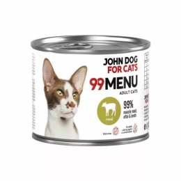 99 MENU John Dog for Cats kurczak i cielęcina - karma mokra dla kota 200g