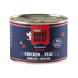 BUBAlicious More Meat Kitten kurczak cielęcina - karma dla kociąt 185g