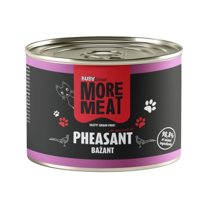 BUBAlicious More Meat Pure Pheasant - karma dla kota mono bażant 185g