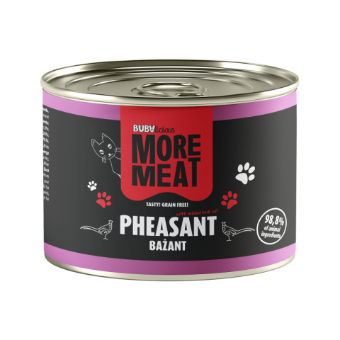 BUBAlicious More Meat Pure Pheasant - karma dla kota mono bażant 185g BUBAlicious More Meat Pure Pheasant - karma dla kota mono bażant 185g