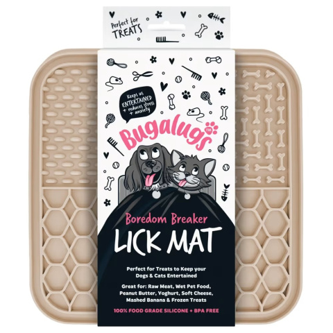Bugalugs Lick Mat - mata do lizania dla kota 3 rodzaje wypustek - kolor beżowy Bugalugs Lick Mat - mata do lizania dla kota 3 rodzaje wypustek - kolor beżowy