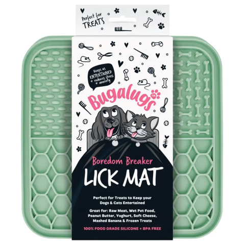 Bugalugs Lick Mat - mata do lizania dla kota 3 rodzaje wypustek - kolor zielony Bugalugs Lick Mat - mata do lizania dla kota 3 rodzaje wypustek - kolor zielony