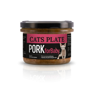 Cats Plate for Baby Pork - karma z mięsa wieprzowego dla kociąt 180g