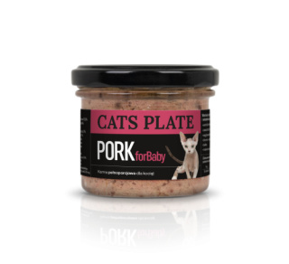 Cats Plate for Baby Pork - karma z mięsa wieprzowego dla kociąt 100g
