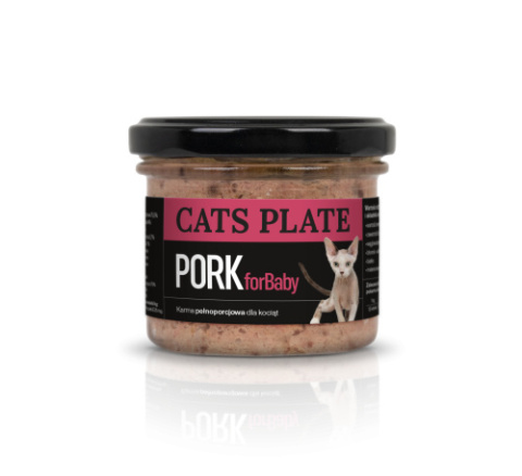 Cats Plate for Baby Pork - karma z mięsa wieprzowego dla kociąt 100g Cats Plate for Baby Pork - karma z mięsa wieprzowego dla kociąt 100g
