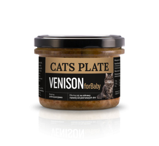 Cats Plate for Baby Venison - karma z mięsa daniela dla kociąt 180g