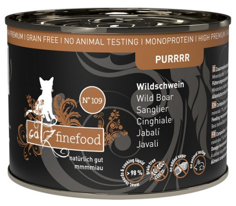Catz Finefood Purrrr N.109 Dzik - karma dla kota 200g Catz Finefood Purrrr N.109 Dzik - karma dla kota 200g