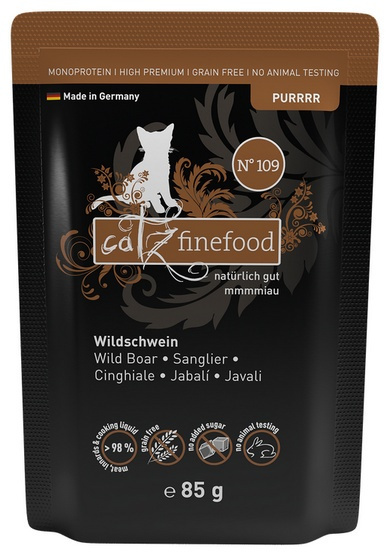 Catz Finefood Purrrr N.109 Dzik - saszetka dla kota 85g Catz Finefood Purrrr N.109 Dzik - saszetka dla kota 85g