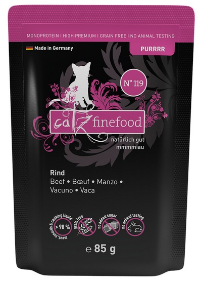 Catz Finefood Purrrr N.119 Wołowina - saszetka dla kota 85g Catz Finefood Purrrr N.119 Wołowina - saszetka dla kota 85g