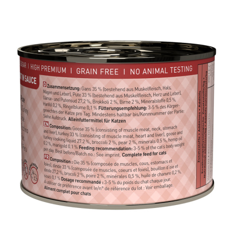 Catz Finefood Ragout N.603 Gęś i indyk - karma dla kota w sosie 190g Catz Finefood Ragout N.603 Gęś i indyk - karma dla kota w sosie 190g