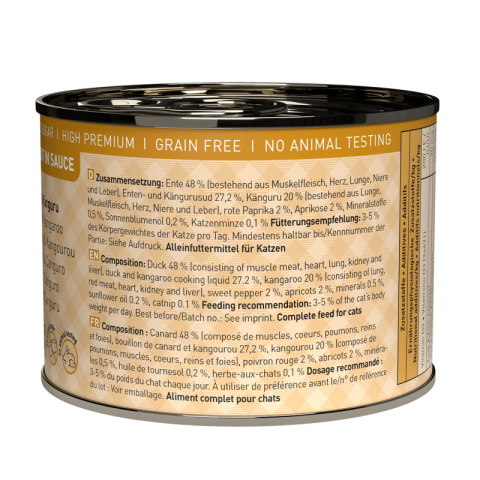 Catz Finefood Ragout N.607 Kaczka i kangur - karma dla kota w sosie 190g Catz Finefood Ragout N.607 Kaczka i kangur - karma dla kota w sosie 190g