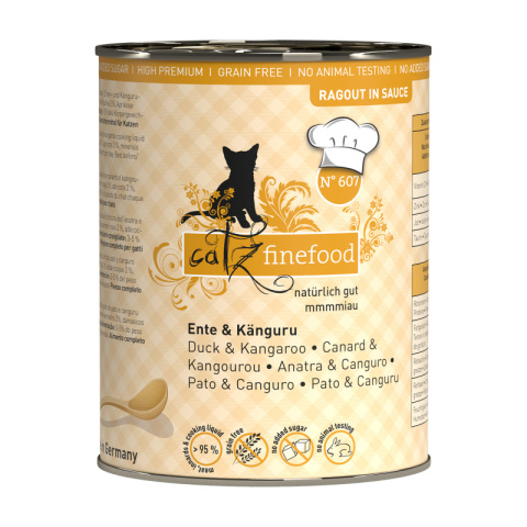 Catz Finefood Ragout N.607 Kaczka i kangur - karma dla kota w sosie 380g Catz Finefood Ragout N.607 Kaczka i kangur - karma dla kota w sosie 380g