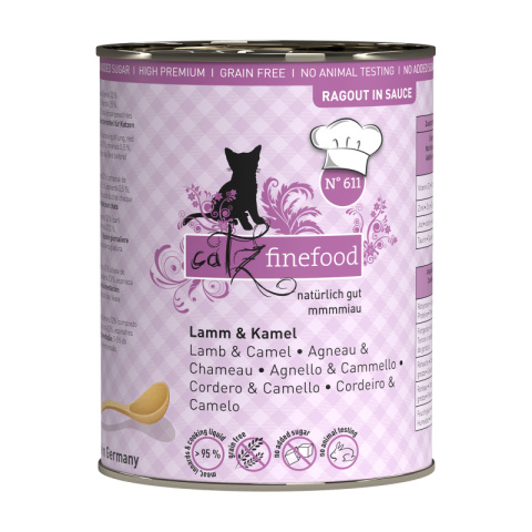 Catz Finefood Ragout N.611 Jagnięcina i wielbłąd - karma dla kota w sosie 380g