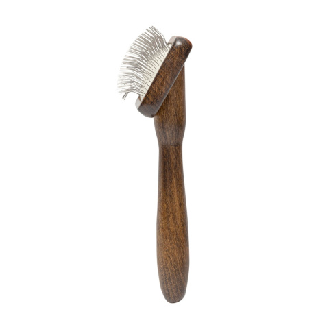 Ekskluzywna szczotka pudlówka prostokątna drewno bukowe i stal 6,9x15,2cm Ekskluzywna szczotka pudlówka prostokątna drewno bukowe i stal 6,9x15,2cm