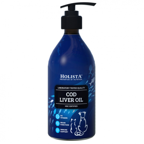 HolistaPets Cod Liver Oil 500ml Tran dla kota