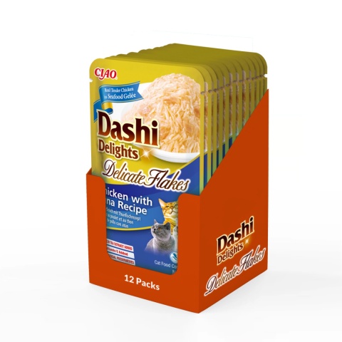Zestaw Inaba Dashi Delights Delicate Flakes Chicken Tuna 12x40g