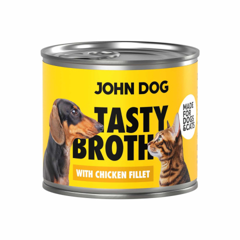 John Dog Tasty Broth Chicken - zupa dla kota i psa z kurczakiem 140g John Dog Tasty Broth Chicken - zupa dla kota i psa z kurczakiem 140g