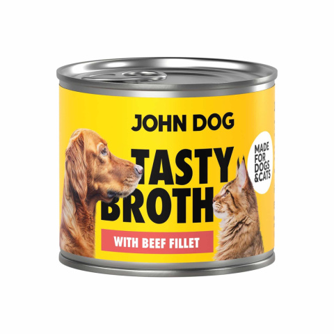 John Dog Tasty Broth Beef - zupa dla kota i psa z wołowiną 140g John Dog Tasty Broth Beef - zupa dla kota i psa z wołowiną 140g