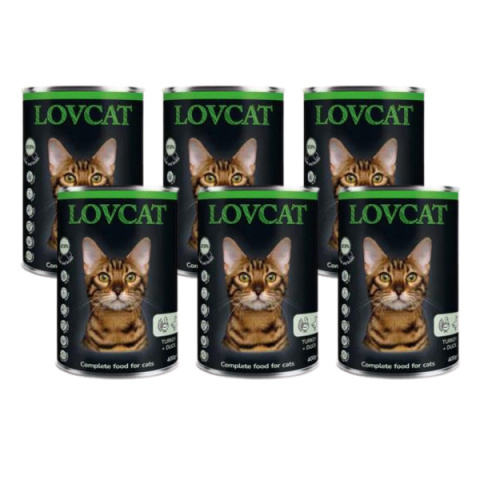 LOVCAT Best Turkey & Duck zestaw dla kotów 6x400g LOVCAT Best Turkey & Duck zestaw dla kotów 6x400g