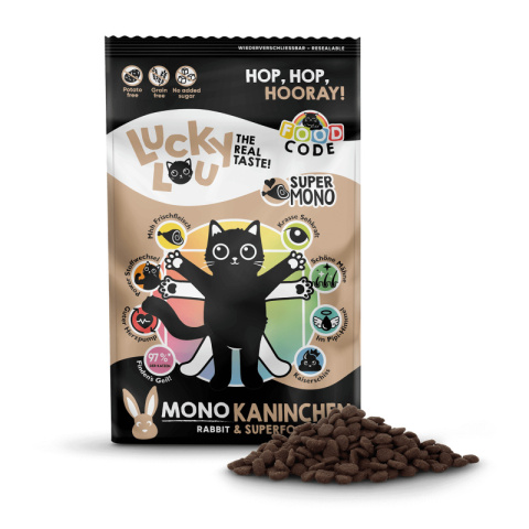 Lucky Lou Food Code Mono Królik - karma sucha dla kota 750g