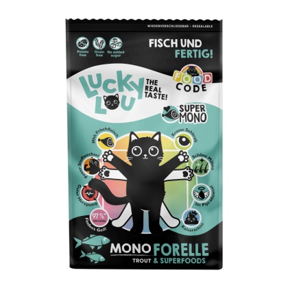 Lucky Lou Food Code Mono Pstrąg - karma sucha dla kota 750g
