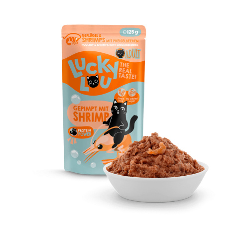 Lucky Lou Lifestage Adult Drób i krewetki saszetka 125g Lucky Lou Lifestage Adult Drób i krewetki saszetka 125g