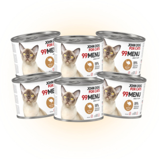 Pakiet 99 MENU John Dog for Cats kurczak i perliczka - karma mokra dla kota 6x200g