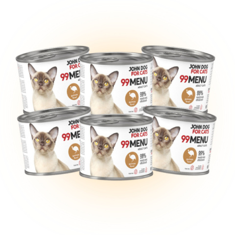 Pakiet 99 MENU John Dog for Cats kurczak i perliczka - karma mokra dla kota 6x200g
