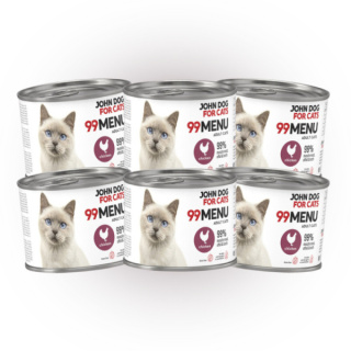 Pakiet 99 MENU John Dog for Cats kurczak - karma mokra dla kota 6x200g