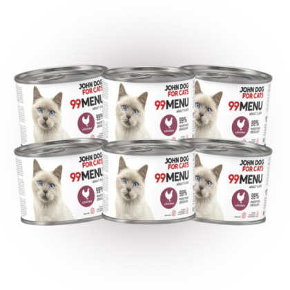 Pakiet 99 MENU John Dog for Cats kurczak - karma mokra dla kota 6x200g