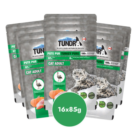 Pakiet TUNDRA Indyk 16x85g saszetki dla kota Pakiet TUNDRA Indyk 16x85g saszetki dla kota
