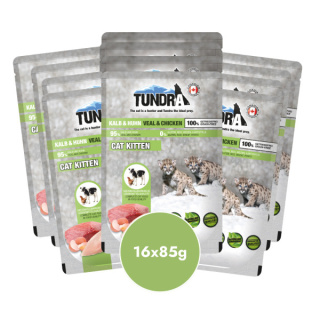 Pakiet TUNDRA Kitten Cielęcina i kurczak 16x85g saszetki dla kociąt