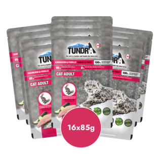 Pakiet TUNDRA Królik i pstrąg 16x85g saszetki dla kota