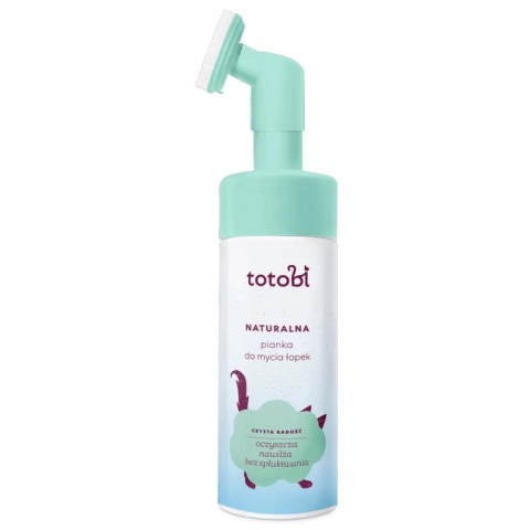 Totobi Naturalna pianka do mycia łapek z silikonową szczoteczką - dla kota i psa 200ml