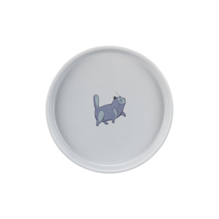 Trixie Płaska i szeroka miska dla kota - szara ceramiczna 0,6l/13cm