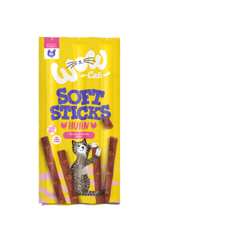 WOW CAT Soft Sticks Huhn kurczak - miękkie przysmaki dla kota 6x5g